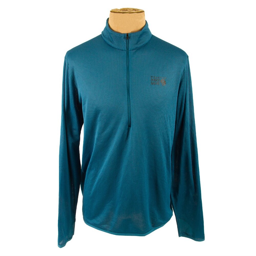 Mountain Hardwear Crater Lake Technical Shirt Men's XL 1/2 Zip Lightweight Blue